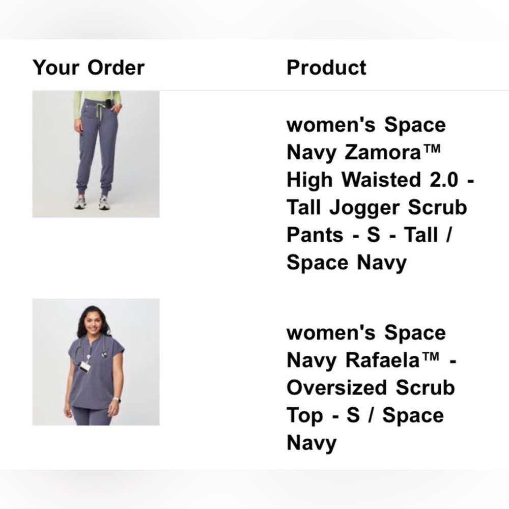 Figs Space Navy Scrubs - Rafaela top & Zamora High-Waist Jogger Scrub Pants